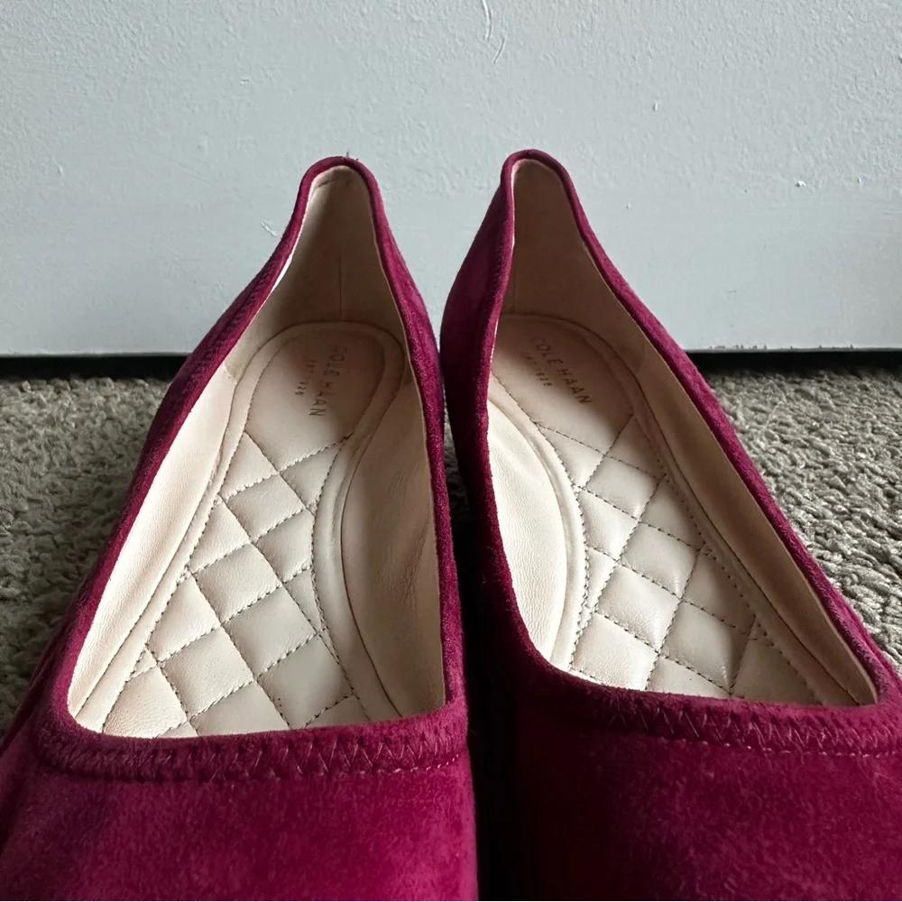 Cole Haan Kathryn Magenta Purple Suede Wedges - Picture 10 of 11